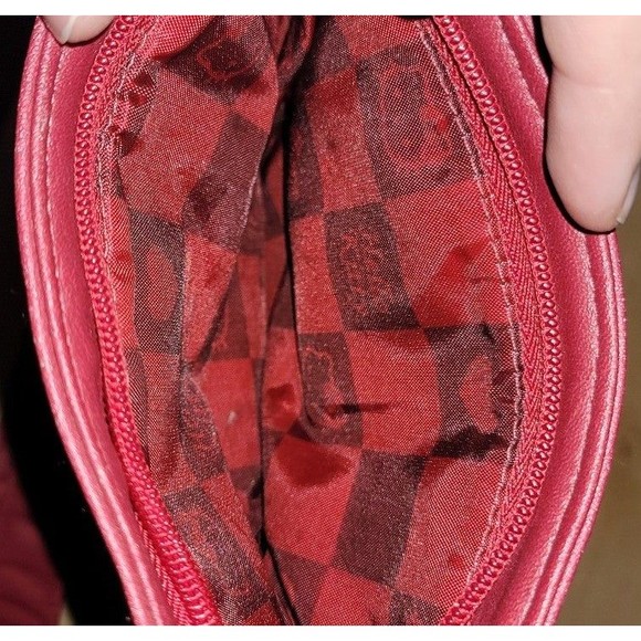 Sanrio Hello Kitty Red Weaved Crossbody Shoulder Bag Zipper Gold Hardware - Picture 4 of 4